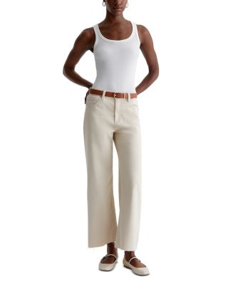 Saige Mid Rise Cropped Wide Leg Jeans in Opal Stone