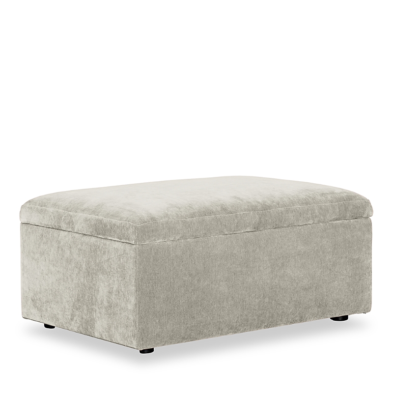 Bloomingdale's Auburn Medium Rectangle Ottoman, In Fabric In Opulent Snow