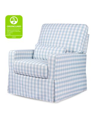 Crawford Pillowback Comfort Swivel Glider in Gingham