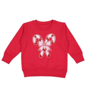 Sweet Wink - Girls' Candy Cane Patch Christmas Sweatshirt- Little Kid, Big Kid