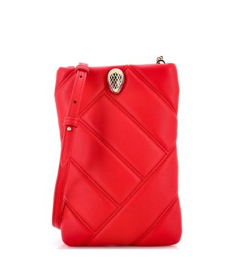 Pre-Owned Bvlgari - Serpenti Cabochon Phone Holder on Chain Diagonal Quilted Leather
