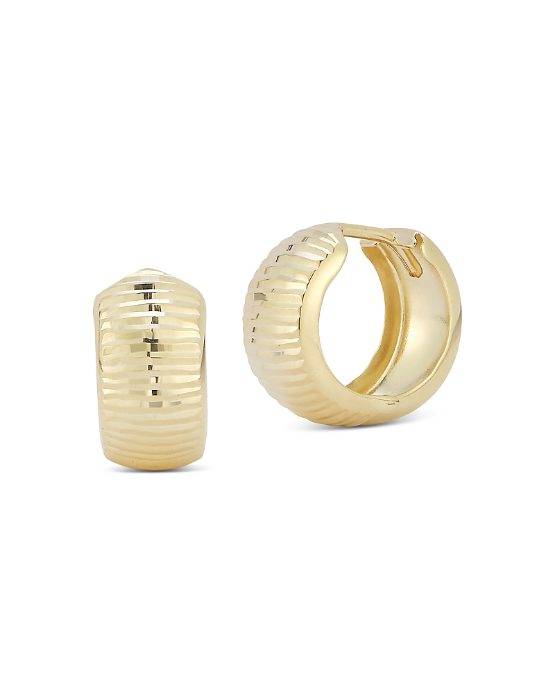 Bloomingdale's Fine Collection 14k Yellow Gold Bold Cut Huggie Hoop Earrings In Gold