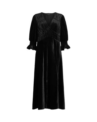 all saints black velvet dress ALLSAINTS Regina Velvet Dress in Black