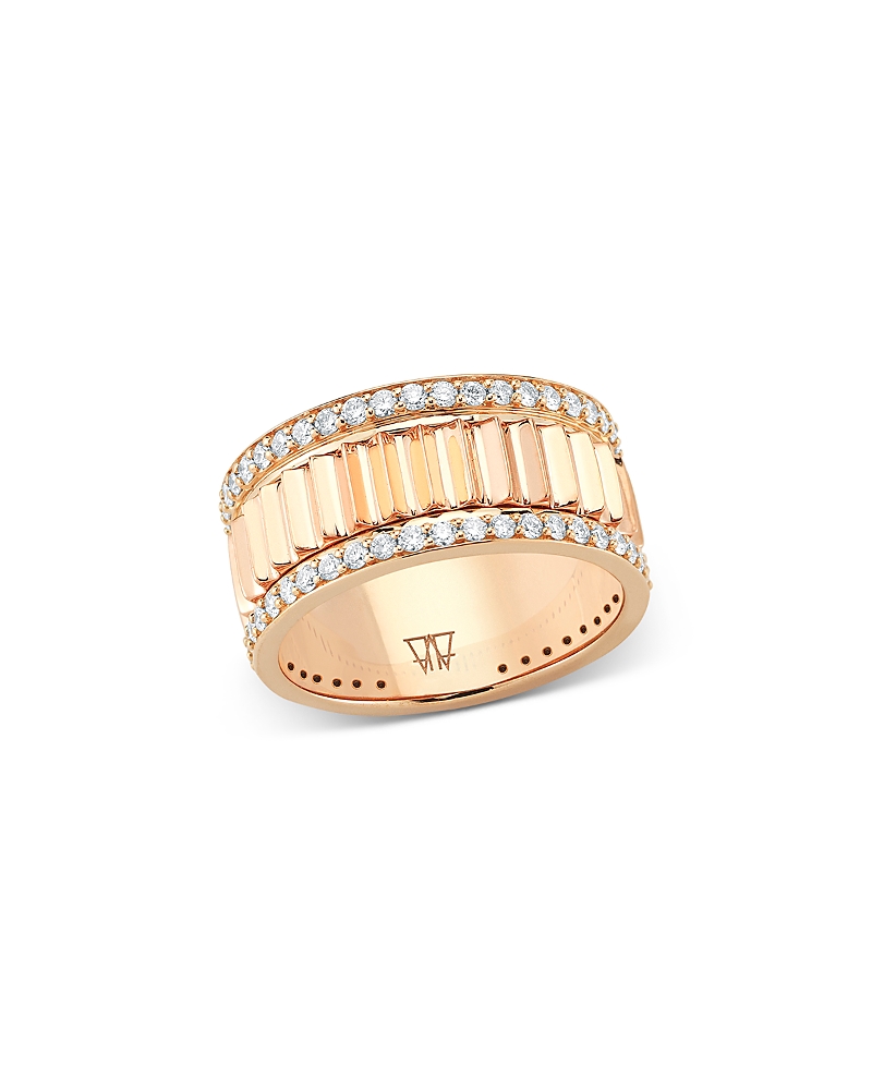 Walters Faith 18k Rose Gold & Diamond Clive Fluted Band Ring, 0.68 Ct. T. W. In Pink