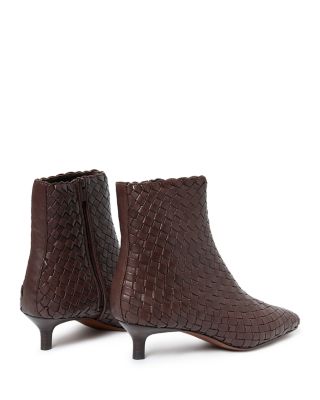 Women's Woven Leather Ankle Boots
