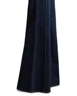 Petite Wide Leg Mid Rise Jeans in Dark Blue