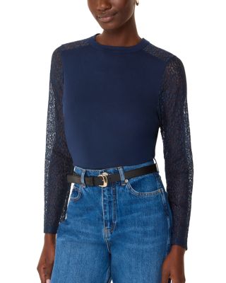Whistles - Lace Sleeve Top