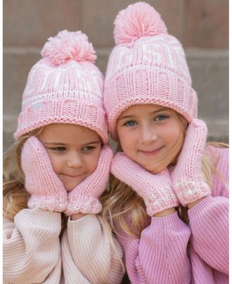 Girls' Lil Sis Bobble Hat & Mittens Set - Baby, Little Kid