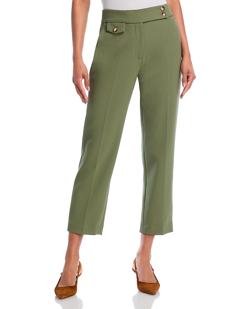 Veronica Beard Renzo Tailored Trousers In Military Green