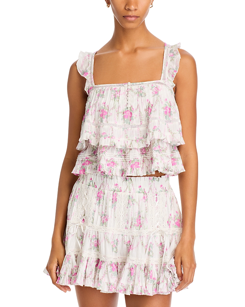 Loveshackfancy Novalee Top In Rose Picnic