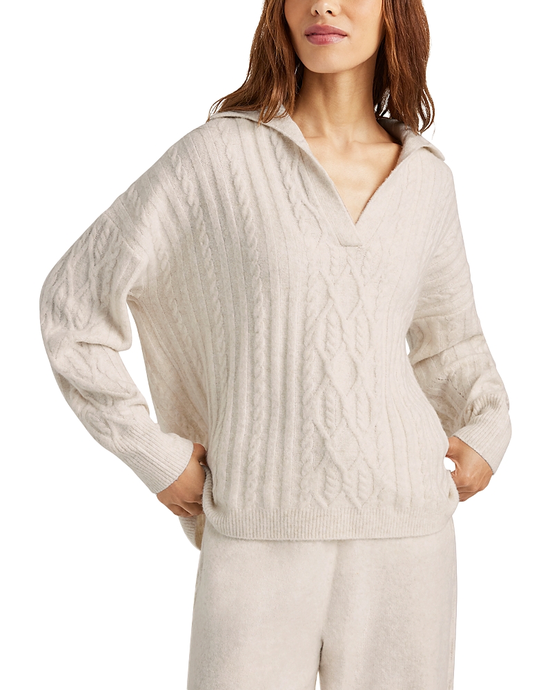Splendid Stassi Cable Knit Polo Sweater