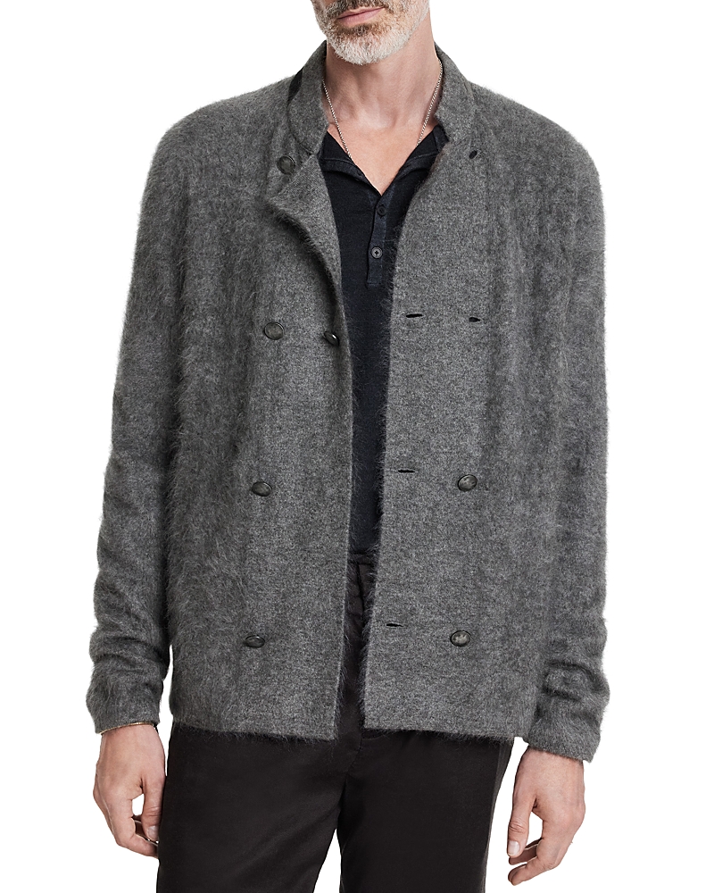 John Varvatos Adrano Double Breasted Cashmere Jacket In Seal Gray