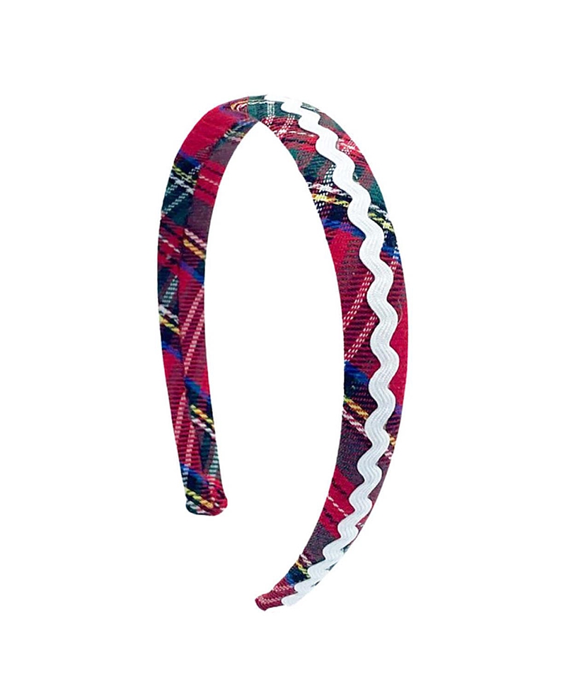 Bits & Bows Girls' Scottie Stewart Plaid Ric Rac Headband - Little Kid, Big Kid