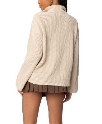 Amour High Neck Oversized Zip Sweater