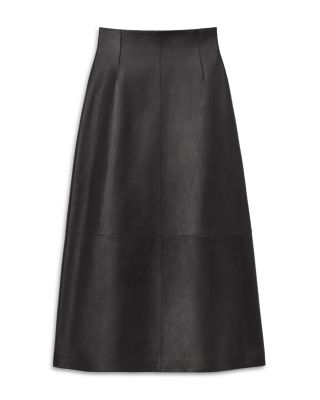 Leather High Waisted A Line Skirt