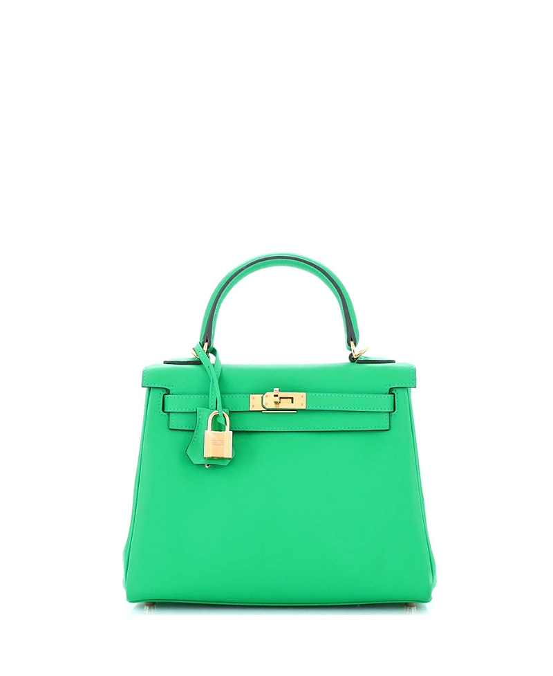 Pre-owned Pre-owned Hermes Hermes Kelly 25 Handbag Green Swift With Gold Hardware In Menthe