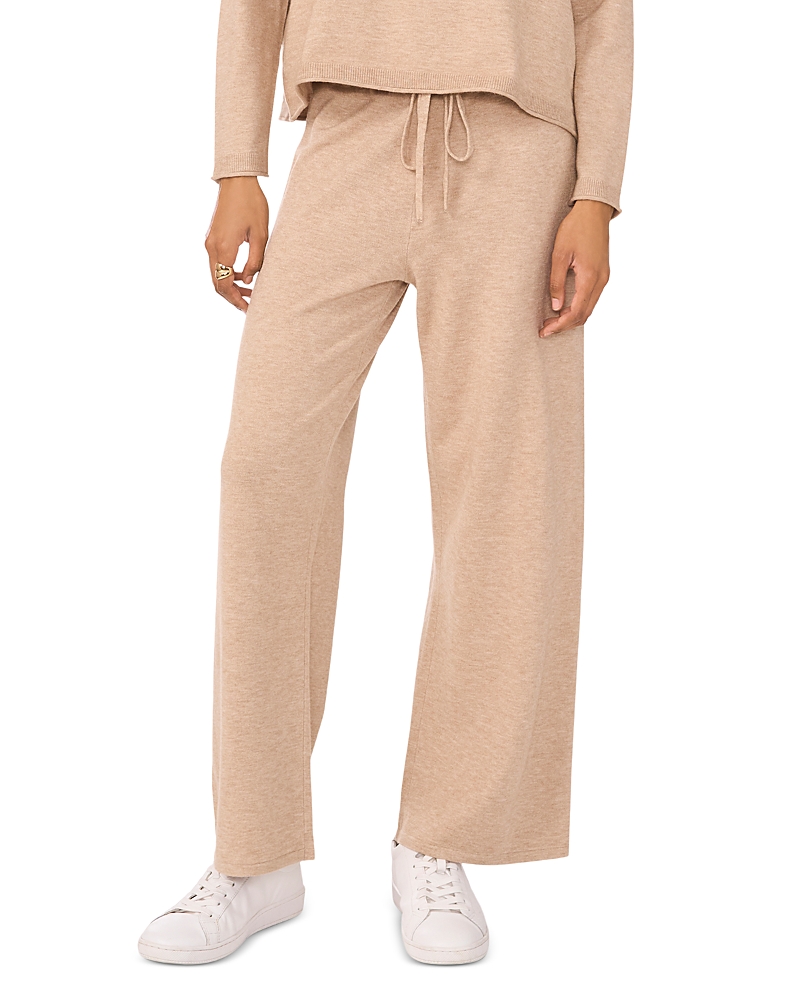 Vince Camuto Wide Leg Drawstring Sweatpants In Warm Oatmeal