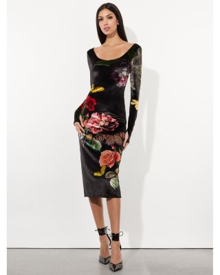Alice+Olivia■Delora Velvet Scoop Neck Midi Dress■ドレス Alice and Olivia Delora Velvet Scoop Neck Midi Dress