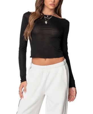 Edikted Rach Sheer Boat Neck Top