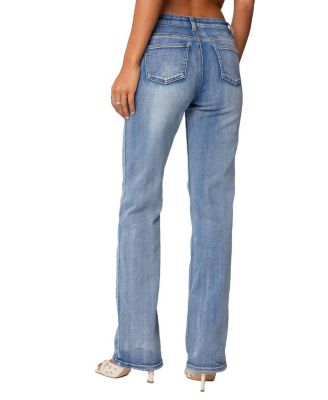 Boot Cut Washed Low Rise Jeans
