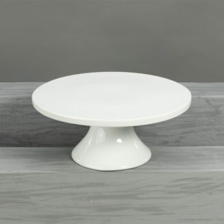 BIA Cordon Bleu White Porcelain Round Pedestal Cake Stand, 8.5"