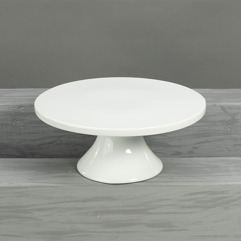 Bia Cordon Bleu White Porcelain Round Pedestal Cake Stand, 8.5 In White