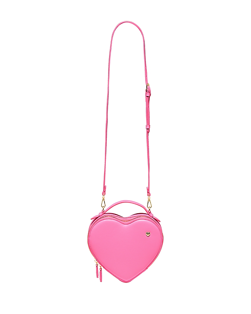 Shop Stoney Clover Lane Heart Faux Leather Mini Crossbody Bag In Bubblegum