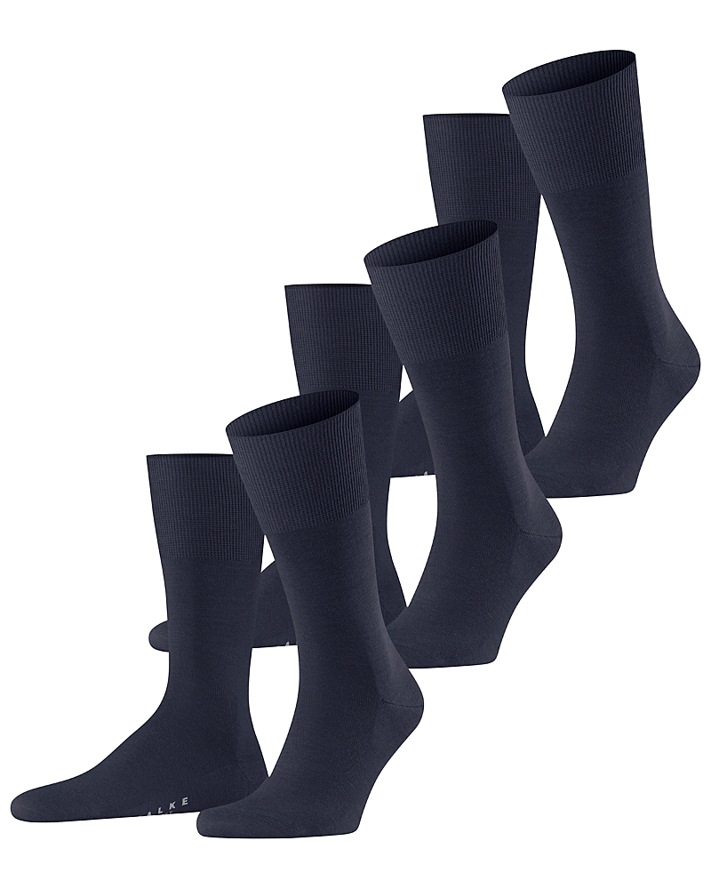 FALKE AIRPORT WOOL BLEND CREW SOCKS, PACK OF 3