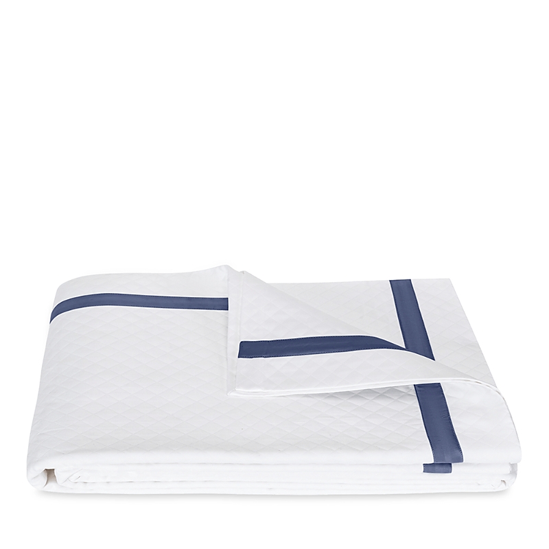 Matouk Lowell Diamond Matelasse Coverlet, King In Steel Blue
