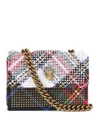 KURT GEIGER LONDON - Micro Kensington Embellished Plaid Crossbody Bag