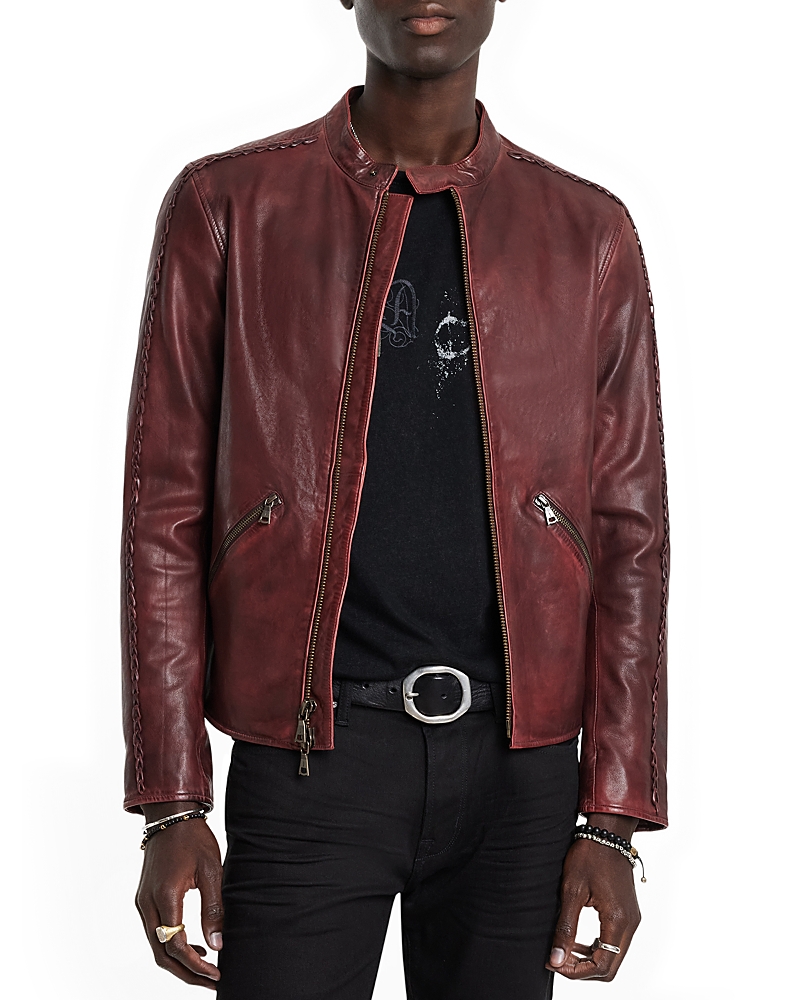 John Varvatos Reynolds Racer Jacket In Oxblood