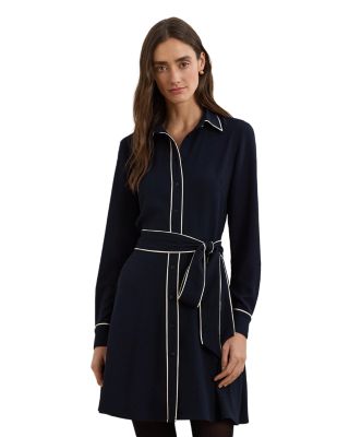 Two Tone Belted Georgette Shirtdress