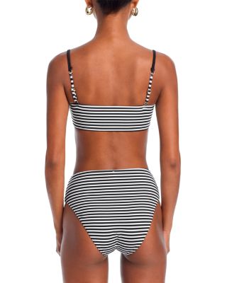Striped Square Neck Bikini Top & Striped High Waisted Bikini Bottom - Exclusive