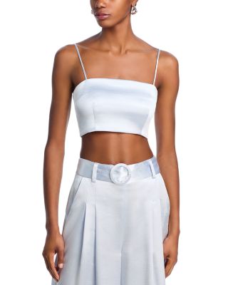 Cinq à Sept - Nikki Hammered Satin Crop Top