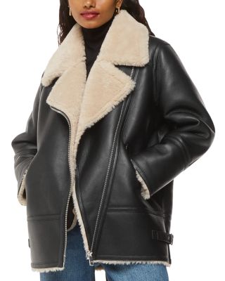 Whistles - Petite Faux Shearling Aviator Coat