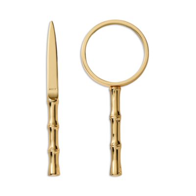 AERIN - Ava Brass Bamboo Magnifying Glass & Letter Opener