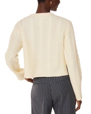 Cable Detail Crewneck Knit Sweater