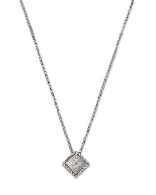 18K White Gold Diamond Palazzo Ducale Pendant Necklace, 16"