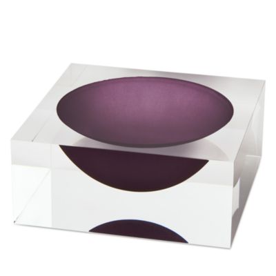 Smoky Lucite Decorative Bowl