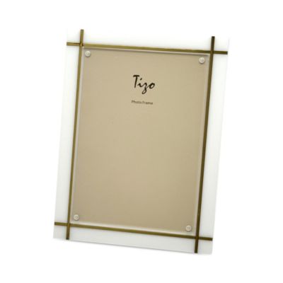 Solid White Lucite Picture Frame with Gold Inlay, 4&amp;quot; x 6&amp;quot;