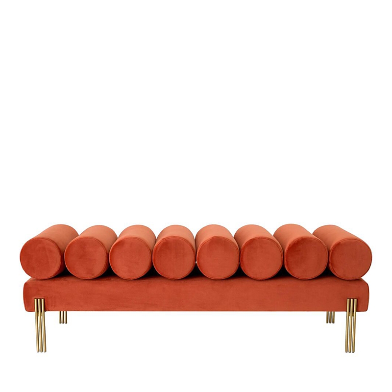 Eichholtz Oxley Bench In Savona Orange Velvet