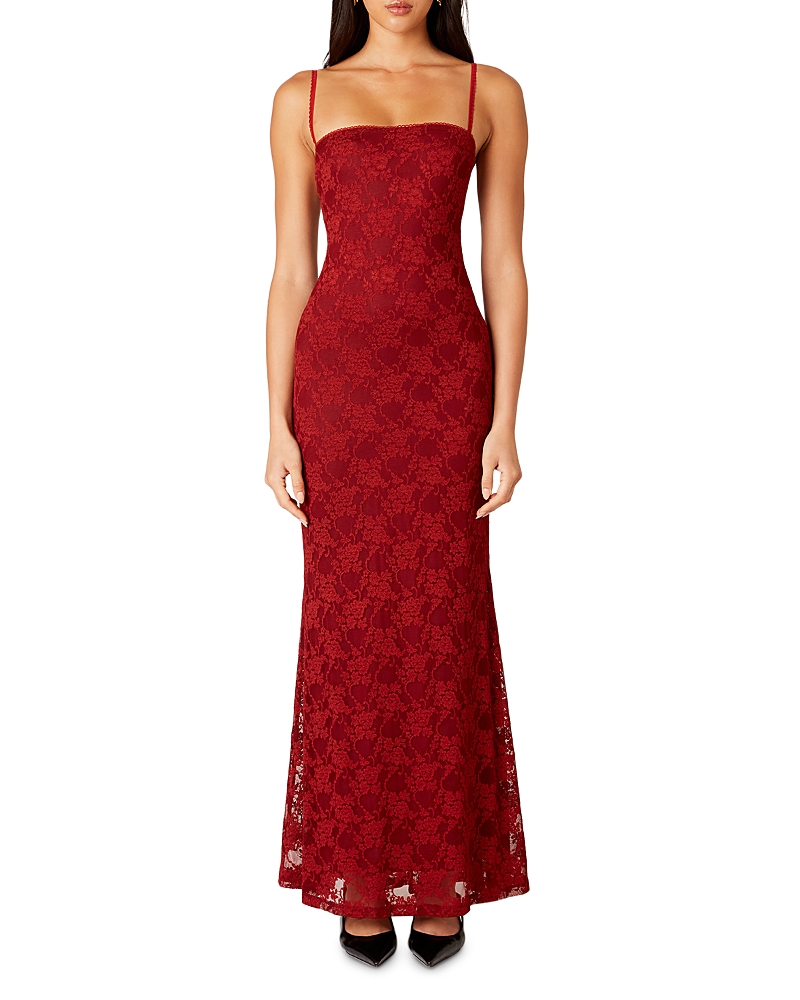 Nia Vetiver Lace Maxi Dress