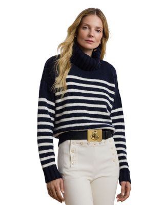 Ralph Lauren - Striped Wool Blend Turtleneck Sweater