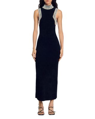 bow velvet dress Velvet maxi dress with bows and cutouts 34 (FR) / Black/White