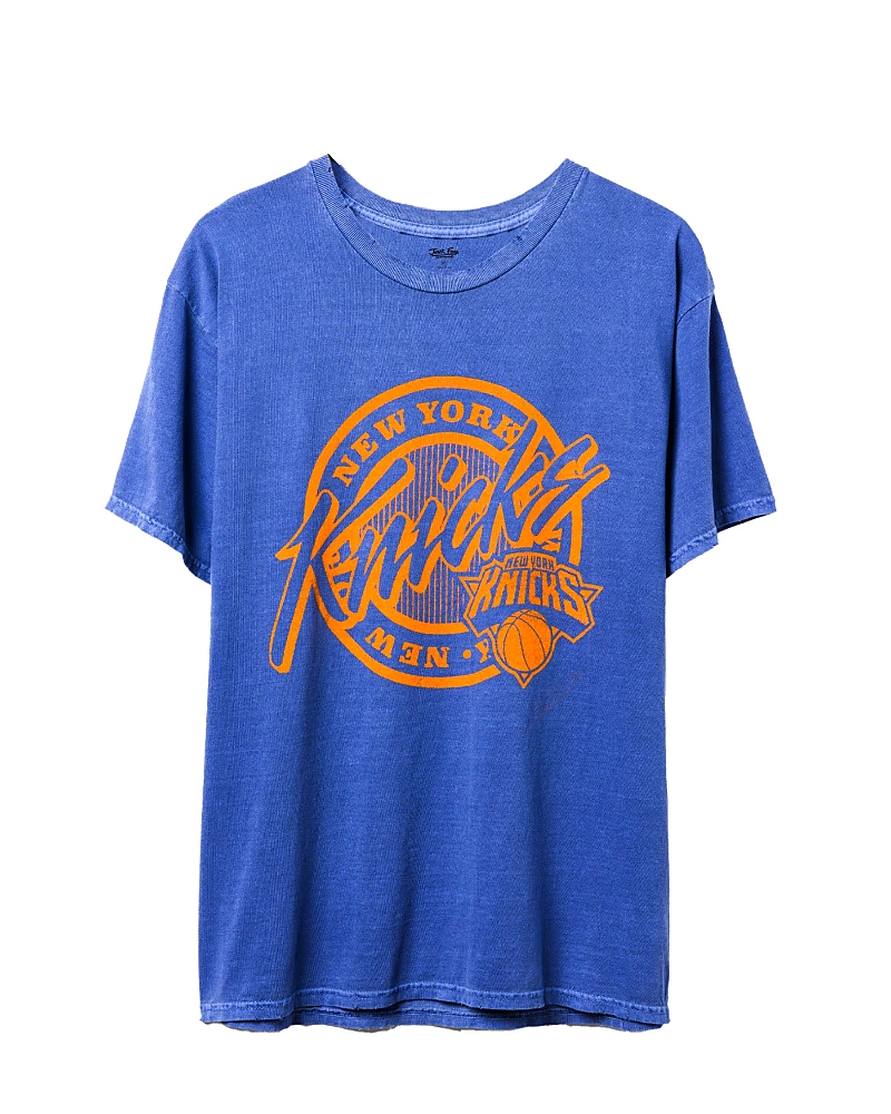 Junk Food Clothing Unisex Nba New York Knicks Crest Vintage Tee In Liberty