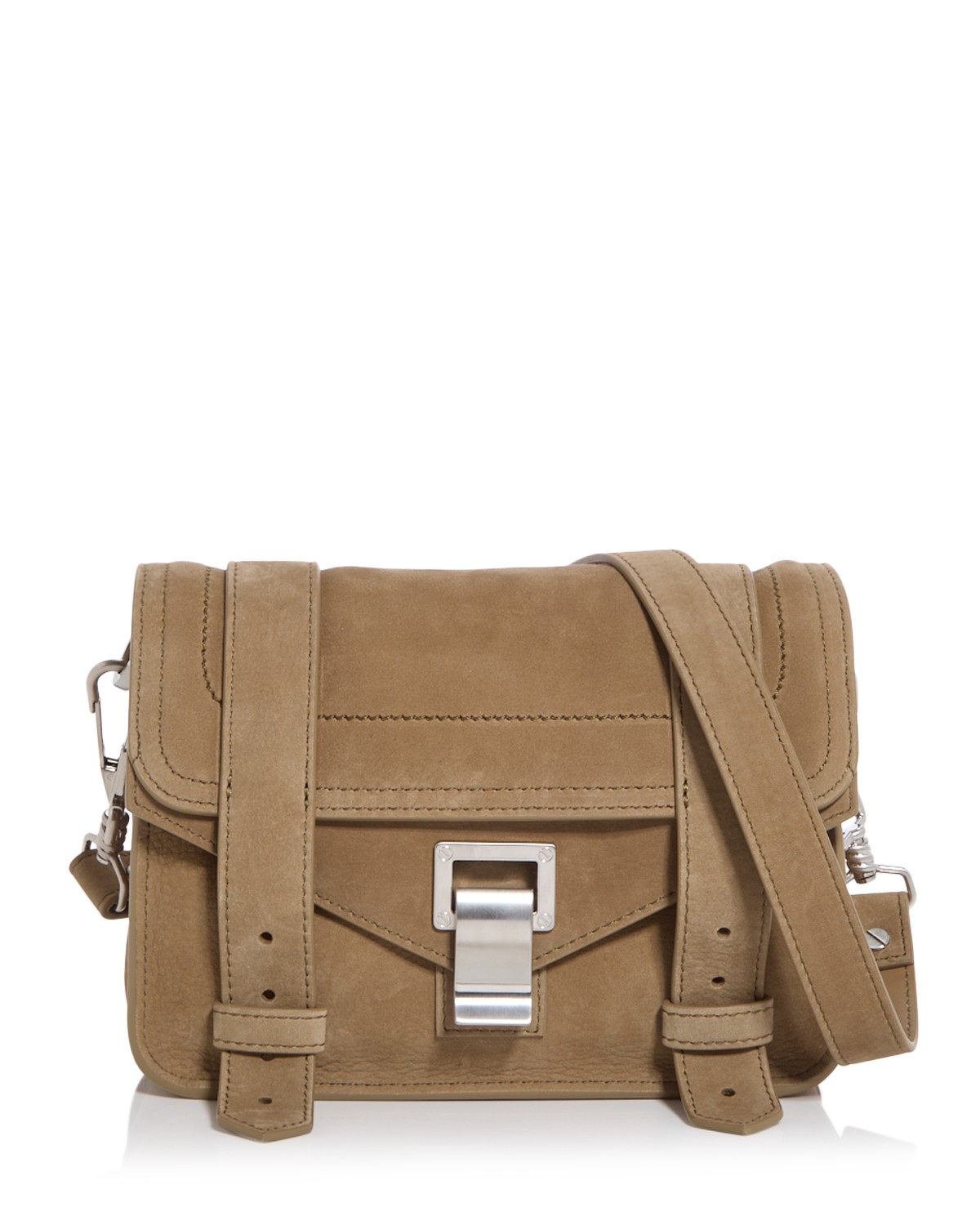 Proenza Schouler PS1 Mini Suede Crossbody Bag in Tobacco