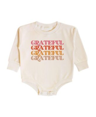 Sweet Wink Girls' Grateful Thanksgiving Long Sleeve Romper - Baby