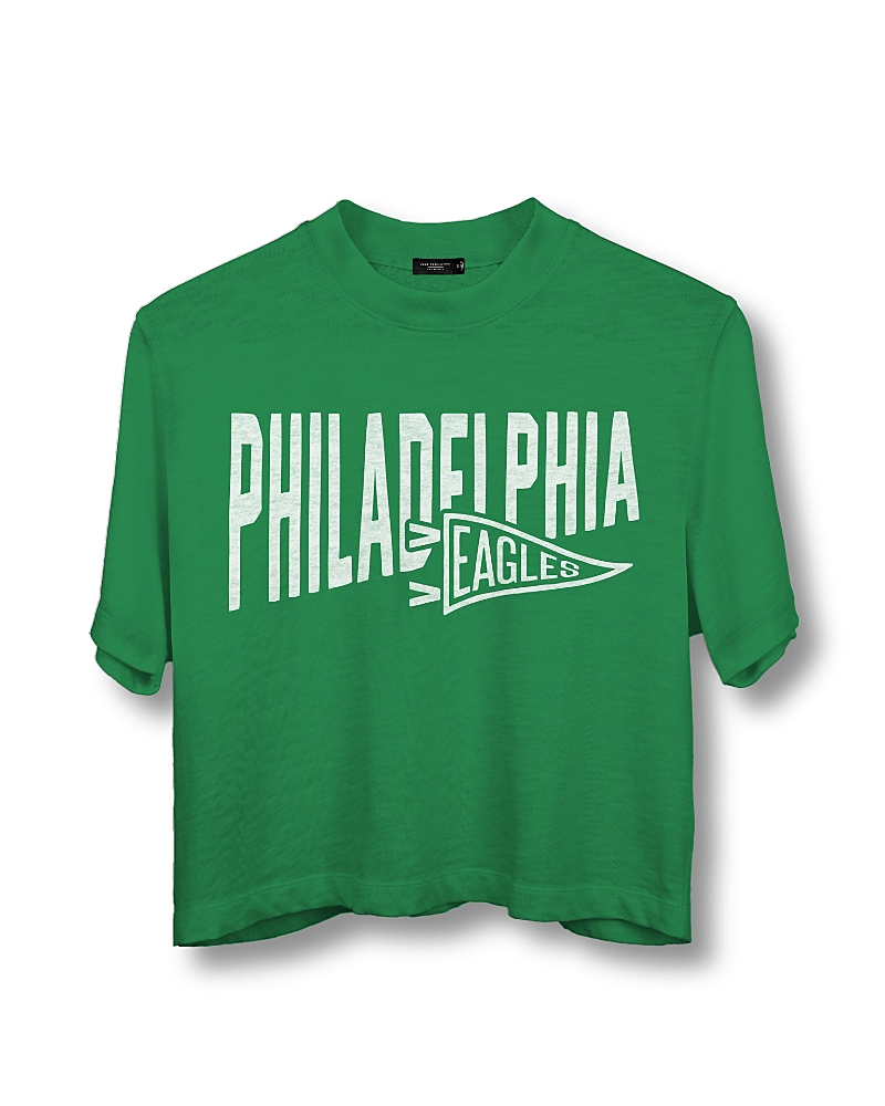 Junk Food Clothing Nfl Women's Philadelphia Eagles Dual Threat Mock Neck Crop Tee