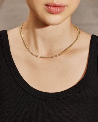 Amanda Crystal Bezel Tennis Necklace, 17-20"