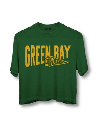  NFL Women&#39;s Green Bay Packers Dual Threat Mock Neck Crop Tee